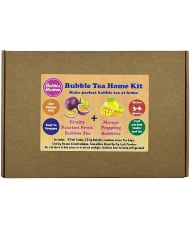 Fruity Passion Fruit with Mango Popping Bobas Bubble Tea Kit 3 to 6 Drinks Passion Fruit and Mango - Buy Online on SooperMarket.com