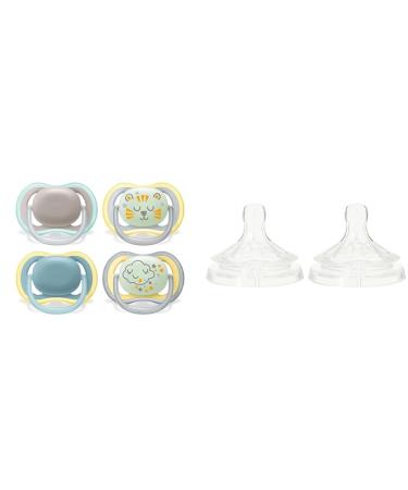 Philips Avent Ultra Air Schnuller-4-pack with light breathable shining Philips Baby Schnullern & Avent Natural Suction (model SCF044/27)