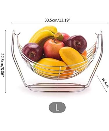 Fruit Basket Bowl Metal Swing Fruit Basket Storage Bowl Plate Vegetables Display Stand Rack Kitchen Decoration Fruit Bowls (Color : Large) - Buy Online on SooperMarket.com