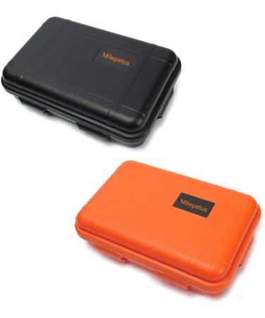 Milepetus 2 Outdoor large shockproof waterproof boxing survival airtight case plastic survival box container storage box black/orange s