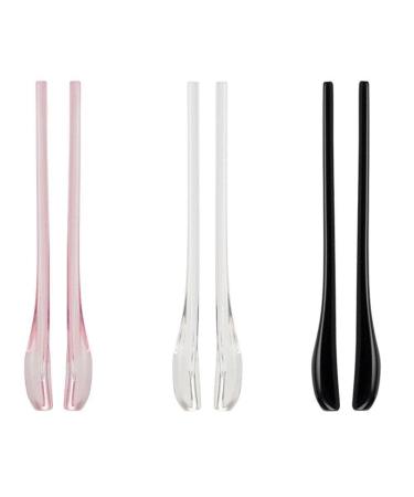HOODG 3 Pairs Silicone Eyeglass End Tips Ear Socks Tube Sleeves Glasses Replacement Pin for Eyeglasses (Black Legs) +