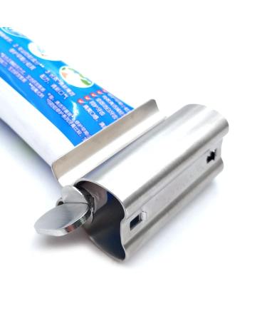 Toothpaste Tube Squeezer Stainless Steel Small Toothpaste Squeezer Dispenser Rollers Squeezing Tool for Face Cleanser for Bathroom Tube Winder Metal Toothpaste Tube Wringer