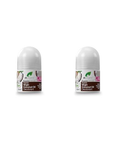 Dr Organic Organic Virgin Coconut Oil Deodorant Natural Vegan Cruelty Free Paraben & SLS Free Aluminium Free For Women & Men 50ml (Pack of 2) Coconut 50 ml (Pack of 2)