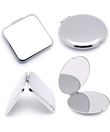 Folding Makeup Mirror Portable Stainless Steel Cosmetic Mirror Double Sided Pocket Mirror Square Hand Pocket Makeup Mirror - Buy Online on SooperMarket.com