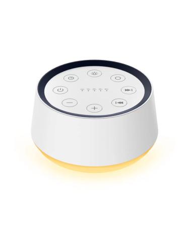 Sound Machine White Noise Machine with 30 Soothing Sounds 12 Colors Sleep Machine with 5 Timers and Memory Function 32 Levels of Volume 10 Adjustable Brightness for Baby Kids Adults (White)