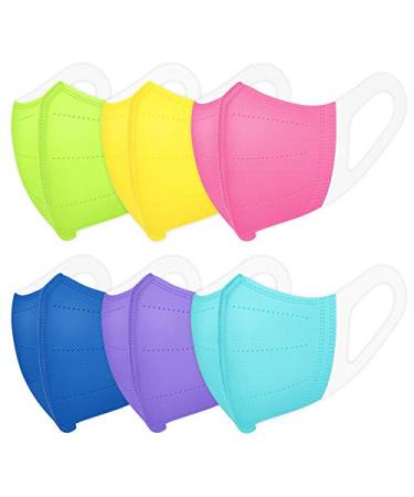 Comix Disposable Face-Masks for Women/Teenagers Teen Girls-Face Mask with Assorted 6 Colors-Pink, Aqua, Green, Yellow, Purple and Royal Blue, Pack of 60
