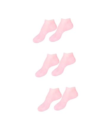 Beavorty 3 Pairs Sock Booties for Women Lotion Spa Moisturizing Gel Booties Moisturizing Heel Sleeves Beauty Care Silicone Gel Skin Protect Soles Sebs Sole Pads Miss High Heel Crack Pink