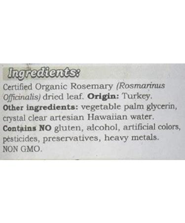 Organic Rosemary Alcohol-Free Liquid Extract - 2 oz Glycerite, Rosmarinus Officinalis Dried Leaf - Pack of 1 - Buy Online on SooperMarket.com