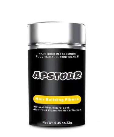 Apstour Hair Building Fibers - Instantly Conceals Hair Loss - Natural & Undetectable - 22g Black 01 - Buy Online on SooperMarket.com