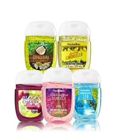 Bath and Body Works Anti-Bacterial Hand Gel 5-Pack PocketBac Sanitizers - Assorted Scents - 1 fl oz - Buy Online on SooperMarket.com