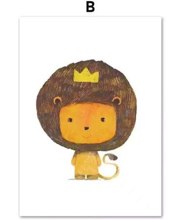 Lulupila Children's Room Decorative Poster Set - Animal Motifs for Boys and Girls - Set of 6, A4 Size - Buy Online on SooperMarket.com