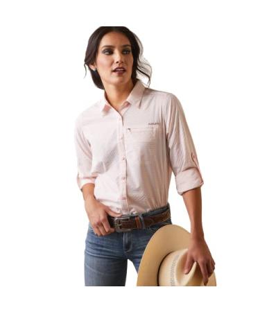 ARIAT Women's Venttek Stretch Shirt X-Small Coral Blush/White Check