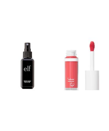 e.l.f. Matte Magic Mist & Set - Small Lightweight & Camo Liquid Blush Long-Lasting Liquid Blush For High-Pigment Colour Creates A Soft Dewy Finish Vegan & Cruelty-Free Pinky Promise Set + Liquid Blush
