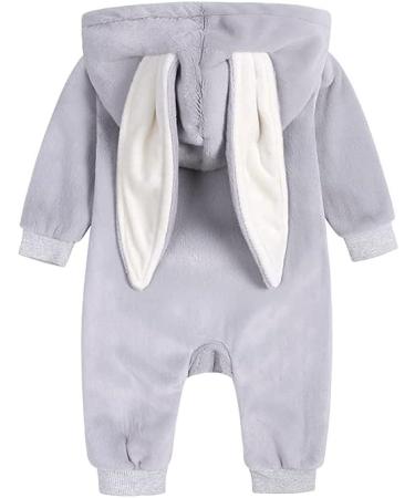 Kids Tales Newborn Baby Winter Romper | Rabbit Ear Hooded Zipper | 6-9 Months | Thick Fleece - Buy Online on SooperMarket.com