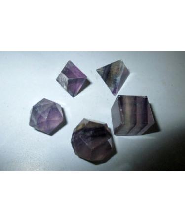Jet Purple Flourite Sacred Geometry Set - Top Grade Merkaba Star with Velvet Pouch and Free Booklet - Crystal Therapy for Chakra Balancing and Healing - Buy Online on SooperMarket.com