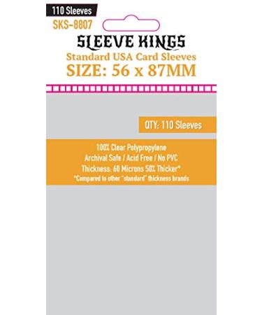 Sleeve Kings Standard USA Card Sleeves (56x87mm) - 110 Pack, 60 Microns