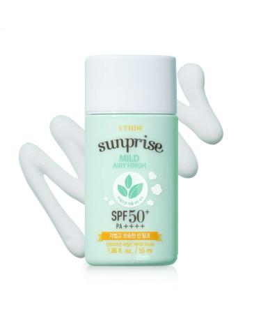 ETUDE HOUSE Sunprise Mild Airy Finish Sun Milk SPF50+ / PA+++ | Sebum-free, Non-Sticky, Long Lasting Protection, 100% Mineral Based Sunscreen | Kbeauty