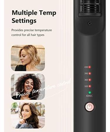 ANGENIL Travel Hair Straightener Brush Nano Ceramic Titanium 4 Heat Settings Dual Voltage for Black Hair & Beards Frizz-Free Finish Auto Shut-off - Buy Online on SooperMarket.com