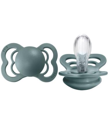 BIBS Pacifiers - Supreme Collection | BPA-Free Baby Pacifier | Made in Denmark | Set of 2 Island Sea Color Premium Soothers | Size 0-6 Months
