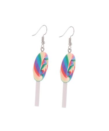 PACKOVE 4pcs Earrings for Kids Earrings Trendy Women Earrings Long Dangle Earrings Creative Earrings Ear Decorations Cute Earrings Kid Earrings Polymer Clay Earrings Girl 5.30X3.00X0.60CM Assorted Color 4