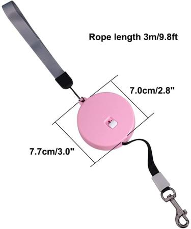 Shop Mioyoow Pet Dog Roller Leash - 3M Automatic Retreat Leash with Reflective Rope for Small Dogs & Cats - Pink - Buy Online on SooperMarket.com