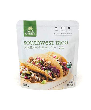 Simply Organic Simmer Sauce, Southwest Taco, 8 Oz (Pack of 6)