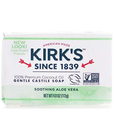 Kirk's Original Coco Castile Bar Soap Soothing Aloe Vera 4 Ounces (1 Pack) Soothing Aloe Vera 4 Ounce (Pack of 1)