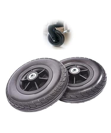 Wheelchair Front Wheel 7Inch Wheelchair Front Wheel Replacement 2Pcs Solid Tire Wheel Wheel Assembly for Wheelchair 5/16" (8 Mm) Bearing/Black/17.5Cm/7Inch 17.5Cm/7Inch Black