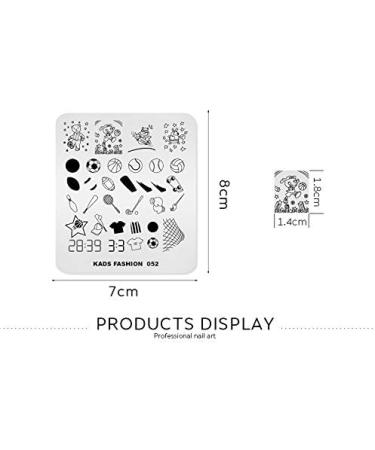 Nail Stamping Plate Fashion Sport Football Soccer Baseball Hockey Theme Multi-Pattern Stamp Print Image Stamp Template Nail Art for Nail Design 5# - Buy Online on SooperMarket.com