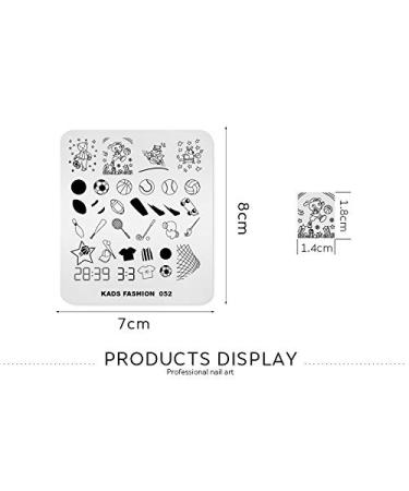 Fashion Sports Nail Stamping Plate - Football Soccer Baseball & Hockey Nail Art Template - Multi-Pattern Design for Unique Nail Designs - Buy Online on SooperMarket.com