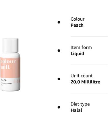 Colour Mill Edible Food Paint - 20ml Peach Liquid Dye for Baking Icing & Fondant - Buy Online on SooperMarket.com