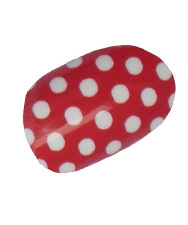 Chix Nails Nail Wraps White On Red Polka Dot Fingers Toes Vinyl Foils