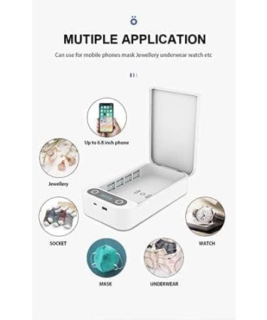 UV Phone Sanitizer and Charger Box | Quick 5 min Sanitizer | Can be Used While on The go | USB Compatible Charging | iOS Android Smartphones Watch Tools Keys - Buy Online on SooperMarket.com