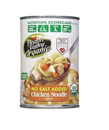 Health Valley Organic Chicken Noodle Soup, No Salt, 15 oz (Pack of 6)