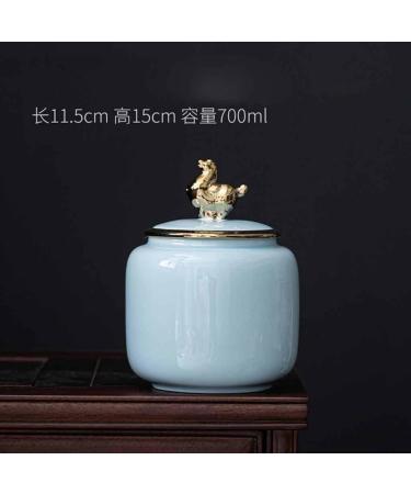 GUSMYPLG Tea Cans Porcelain-plated Storage Lid Household Bottle Seal Solid Color Porcelain Tea Can Food Container - Buy Online on SooperMarket.com