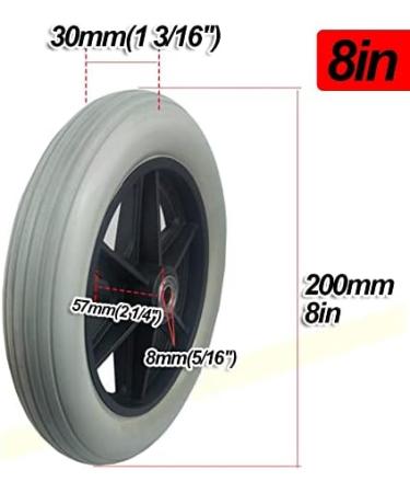 Wheelchair Front Wheel Replacement Front Wheels for Wheelchairs Disabled Solid Tire Wheels 8Mm Bearings 2Pcs/6In/15Cm(8in/20cm) - Buy Online on SooperMarket.com