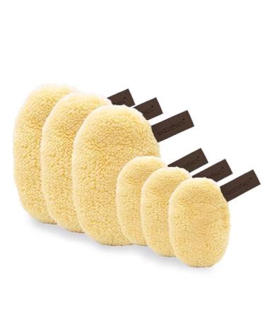 Washaben washable lucrication & cleaning pads reusable pore depth cleaning only with water skin-friendly hypoallergenic Supersoft "Pastel Yellow Edition" 6 Set 6 pieces (1 Pack) Pastel Yellow