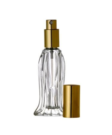 Fancy Glass Perfume Bottle Purse/Travel Atomizer with Gold Cap .6 oz by Grand Parfums