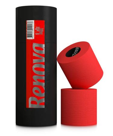 Gifts Colorful colored toilet paper - Contents 3 rolls - luxury roll - 3 -layer - Renova - soft - original - toilet paper - Available in blue green red orange pink yellow black (red)