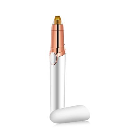 Electric Eyebrow Razor Rechargeable Eyebrow Hair Remover Trimmer for Women Men Instant and Painless Hair Removal for Face Lips Nose Facial Hair White