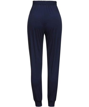 Sport Pants for Women Running Joggers Causal Workout Gym Yoga Sweatpant Comfy Elasticated Trousers Jogging Bottom with Pockets 18-djufh-navy-c L - Buy Online on SooperMarket.com