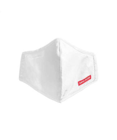 Jatop mouth and nose mask washable 60 degrees made of cotton three-layer nano technology new with soft nose bracket for perfect seat for adults in black and white and children in 5 colors white adults