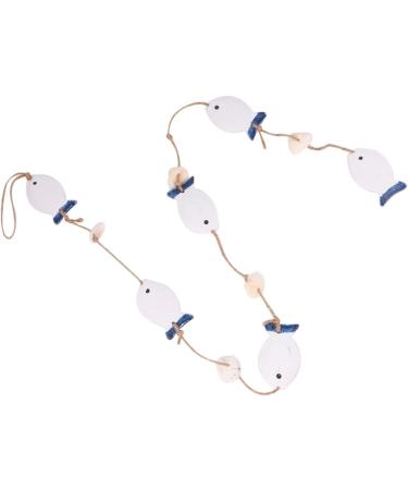 ABOOFAN 1 Pc Decor House Ornaments Wedding Ornament Fish Hanging Ornament Pendant Shell Wall Hanging Blue and White 102X4.2CM - Buy Online on SooperMarket.com