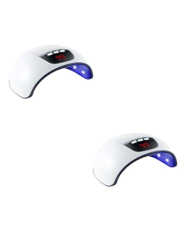 Healeved 2pcs Nail Lamp Nail Art Equipment Uv Nail Dryer Led Nail Curing Gel Led Dryer Nail Dryer Machine Gel Nail Led Gel Lamp Nail Gel Professional Nail Art Tools Timer White Intelligent