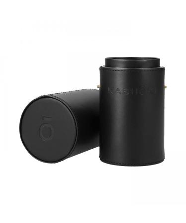 TB Tools for Beauty Kashoki Etui Cylinder Brush holder for makeup brushes home use or travel organizer holds from 10 to 18 cosmetic brushes from environmentally friendly leather black