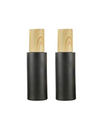 Sybl 2 pieces 50 ml of litter -proof travel bottles made of glass for toilet articles travel containers cosmetics cream pumping bags lotion dispenser bottles for lotion foundation essential oil (matt black) 50ml/1.7oz