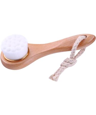 1PC Facial Cleansing Brush Manual Face Brush Bamboo Charcoal Bristles Wooden Handle for Washing Face Pore Exfoliation Wash Makeup Massaging Brush - Buy Online on SooperMarket.com
