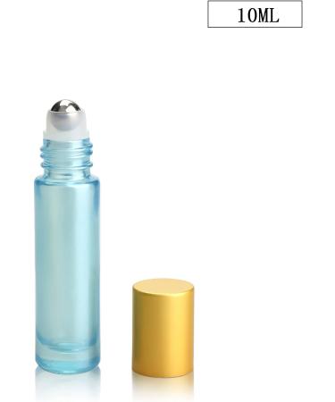 Tianzd 10ml Blue Glass Roller Bottles - 6 Pack with Gold Caps | Ideal for Essential Oils & Roll-On Applications | Includes Funnel Opener - Buy Online on SooperMarket.com
