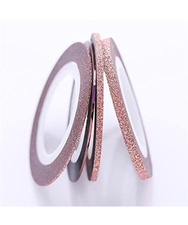 4 Rolls(One roll per size) Glitter Nail Art Striping Tape Lines Width 1+2+3mm-Striping Tape for Nail Art-Nail Striping Tape Foil-Nail Striping Tape Thick-Nail Striping Tape with Dispenser-Self-Adhesive DIY Nail Art Tape