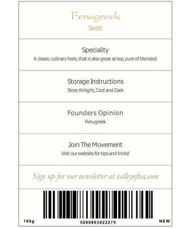 Organic Fenugreek Seeds - Culinary Grade - 100g (Pack of 1) | Real Trigonella Foenum-graecum - Buy Online on SooperMarket.com